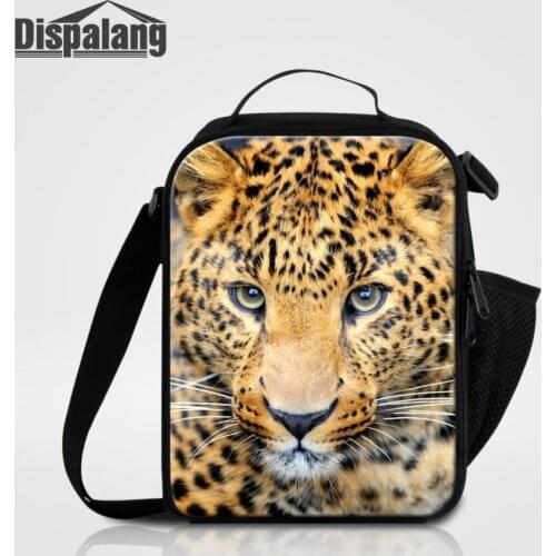 Dispalang Boys Girls Lunch Bag for School Food Picnic Bag Leopard Animal Thermal Insulated Lunch Box Cooler Bag Tote Handbags