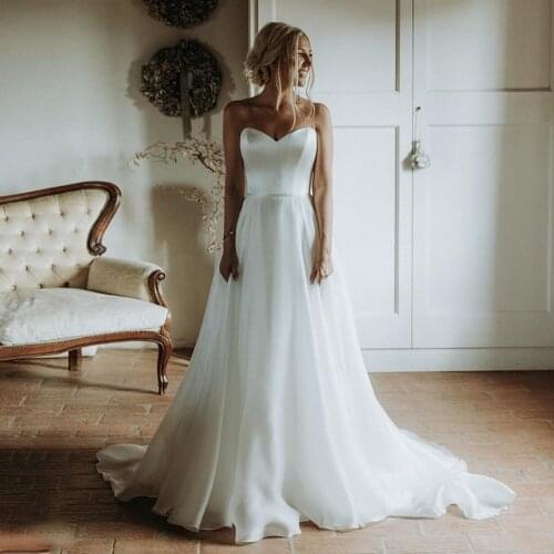 Bridal 2020 Garden Tulle Wedding Dress Sweetheart Lace Sleeveless Ball Gown Church Wedding Dress Long