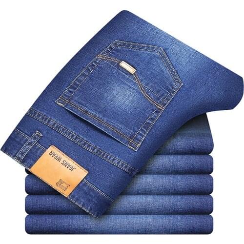 Scienwear Autumn Winter New Men Jeans Straight Loose Large Size Casual Young Middle-aged Wear-resistant Work Mens Trousers