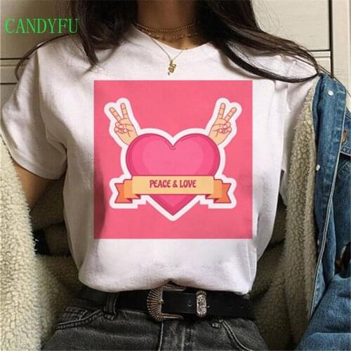 T-shirt Women Fashion T Shirt Peace Love Vegan Printing Tshirt Harajuku Ulzzang Tops Cute Cartoon Tees Female Graphic Shirts