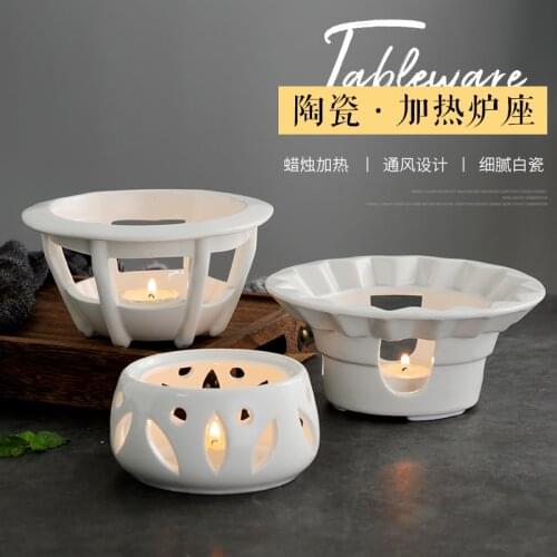 Gaodian hotel tableware pure white ceramic teahouse tea stove alcohol stove candle stove stewing cup heat preservation stove