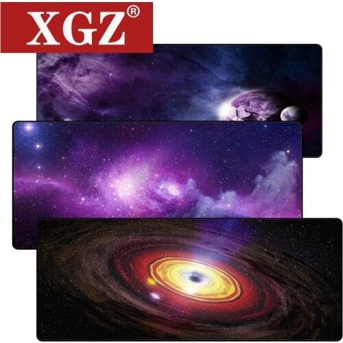 XGZ 800 * 300 * 3mm Large Gaming Mouse Pad Purple Starry Sky Waterproof Long Seam Computer Desk Notbook Dining Table Coaster