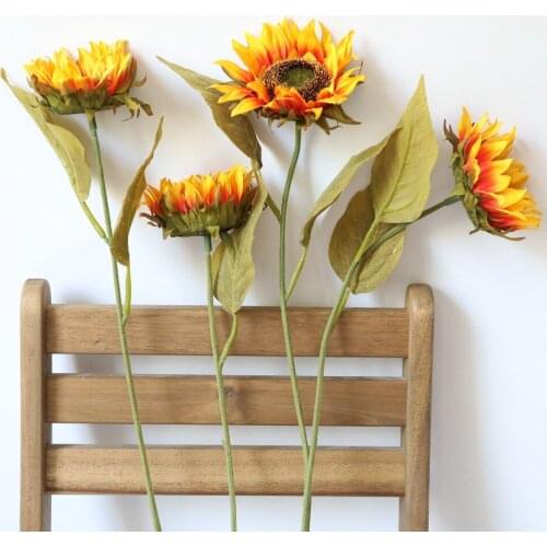 INS Crafts Wedding Cross-border Sunflower Artificial Flowers Manufacturers Fake Flowers Green Plants Wholesale Decoration