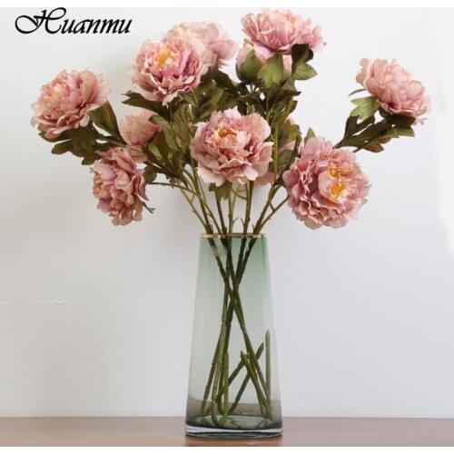 Artificial Peony Flower Bouquet Home DIY Decor High Quality Wedding Home Desktop Decorations Living Room Fake Flowers
