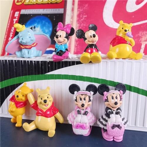 Disney Mickey Mouse Anime Classic Retro Kawaii Action Figure Toys Winnie the Pooh Boy Girl Model Dumbo Ornaments Collect