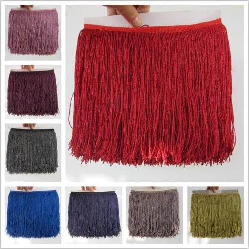 Beautiful 10 Yards/lot 20cm Wide Gold Lace Tassels Fringe Trim Tassel for DIY Accessories Decoration Dress Ribbon