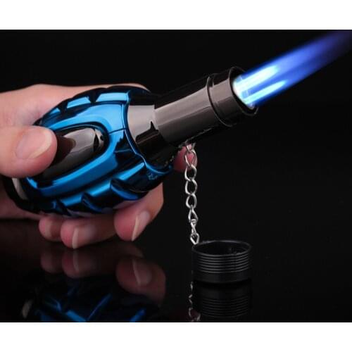 Shape Grenade Creative Windproof Inflatable Lighter for Kitchen BBQ Wild Blue Flame Factory Direct Sale Portable Fire Starter