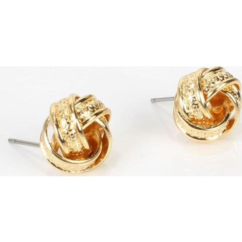Fashion Retro Women Gold Color Circle Hoop Earrings Geometry Hollow Alloy Ear Studs Punk Hip Hop Jewelry Accessories