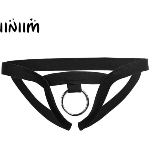 Mens Bondage Lingerie Crotchless Panties Open Butt Sissy Gay Panties Open Crotch Cock Ring String Hombre Underwear Underpants