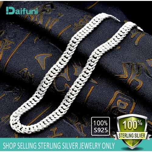 KASANIER100% Real S925 Sterling Silver 12MM Width Mens Necklace Gift Curb Necklace Men Fashion Hip Hop Rock Fashion Jewelry