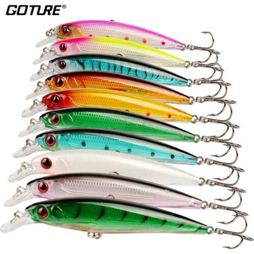 Goture 10pcs Fishing Lure Wobblers Crankbait Hard Artificial Baits Fishing Tackle Bass/Trout Bait 11CM /13.5G (4.33in/0.48oz)
