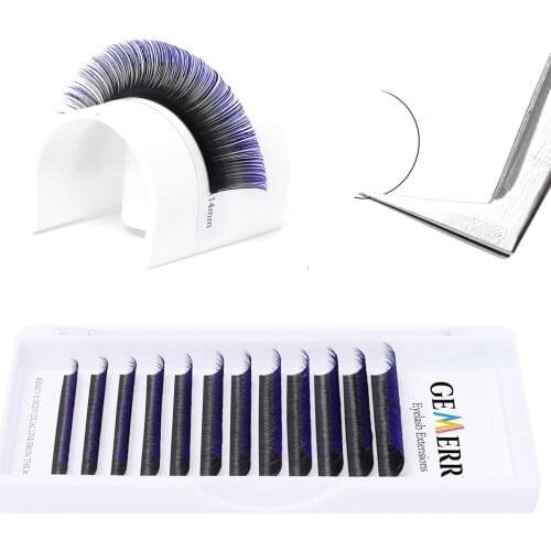 Ombre Colorful Eyelashs Extension Individual Classic Lash Faux Mink Natural Blue Green Brown Colored Lashes 12 Rows