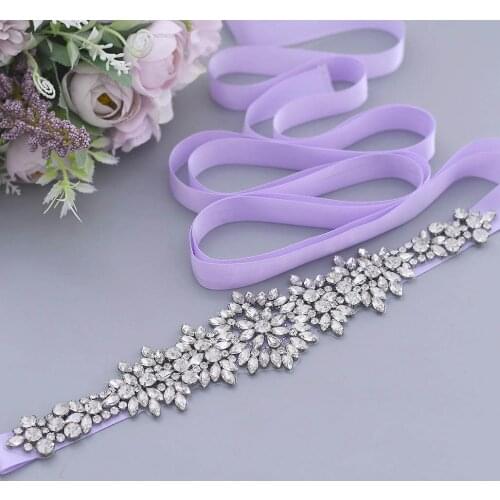 ZMS319 Rhinestones Wedding Belts Crystal Bridal Decorative Belt with Stones Sashes Brides Accessories Womens Belts Fashion