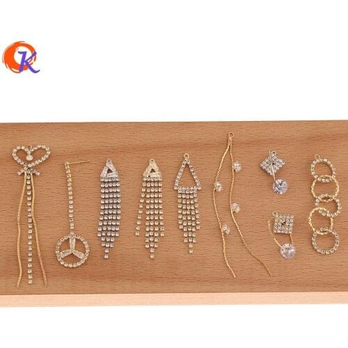 Cordial Design 50Pcs CZ Earrings Connectors/DIY/Jewelry Accessories/Rhinestone Claw Chain/Hand Made/Jewelry Findings Component