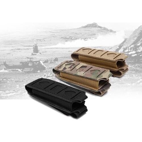 Tactical 9mm Molle Single Magazine Pouch Multi-tool Pouch Elastic Pistol Pouch Waist Belt Flashlight Holster Tool Holder