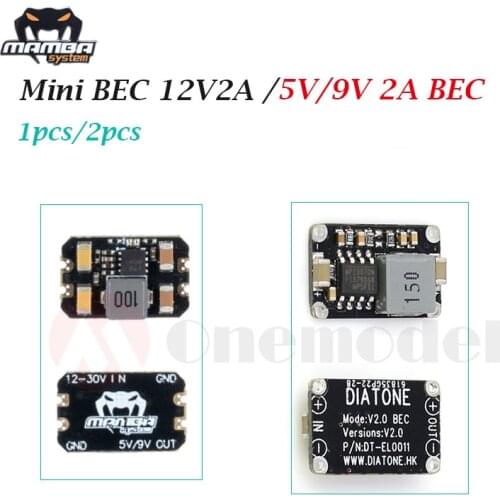 1/2PCS/MAMBA MICRO 2A BEC 5V/9V FOR DJI AIR UNIT Output:5V/2A and 9V/2A switchable /DIATONE MINI V2.0 BEC
