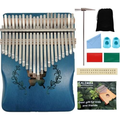 17/21 Key Kalimba Custom Carved African Solid Pine Mahogany Thumb Finger Piano Kalimba Thumb Piano Instrument