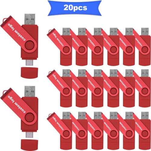 20pcs/lot Free LOGO Metal USB Flash Drive 128gb type-c Pendrive 32gb 64gb Usb2.0 Flash Disk for Type-C Devices USB Memory Stick