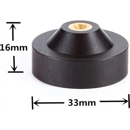 4pcs 33mmx16mm Speaker Spike Isolation ebony Wood Stand Feet Base HIFI Isolator Wooden