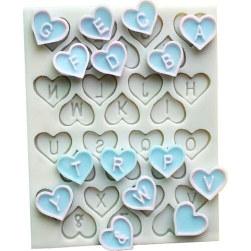 Aouke Love Alphabet Silicone Mold DIY Cake Baking Decoration Fudge Cake Baking Love Alphabet Jewelry Epoxy Silicone Mold