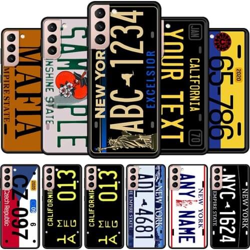 License New York Plate Cell Phone Case for Samsung Galaxy S21 Ultra S20 FE S10 5G S9 S8 Plus S10e S7 Edge Mobile Phones Cover