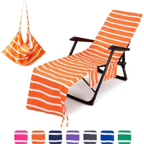 Chaise Lounge Chair Towel Cover with Side Pockets,Lounge Chair Mate for Swimming Pool, Sun Lounger,Beach Lounge Chair Cover