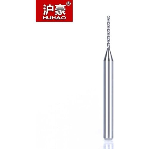 HUHAO 10pc SHK 3.175mm Import PCB Drill Bits Carbide Mini CNC Drilling Bit Set Print Circuit Board Woodworking Tools 0.2-1.1mm