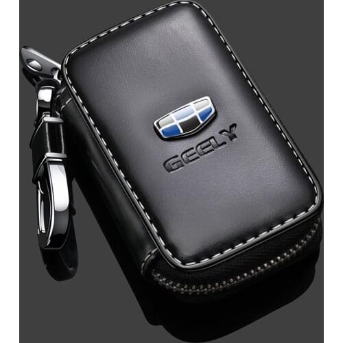 Leather Car Key Cover Case For Geely Atlas Boyue NL3 Emgrand X7 EmgrarandX7 EX7 SUV GT GC9 borui Car remote key case