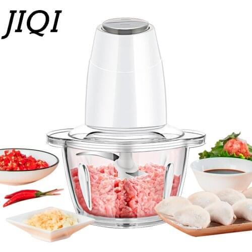 JIQI household automatic electric chopper 1.2L capacity multifunction meat grinder mincer food processor slicer 250W 2 Speeds EU