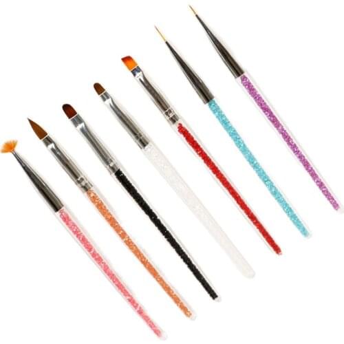 5.51'' 17pc/set Nail Art Brush Set Painting Drawing Nail Liner Pen Colorful Nail Tools Smudge Painted Hook Line Pen TR14-56