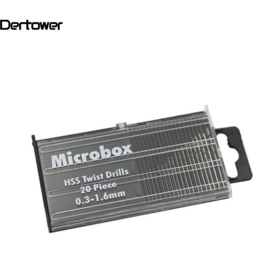 20Pcs Mini Drill Bit Set HSS Micro Twist Drill Bit Set 0.3mm-1.6mm Model Craft With Case Repair Tools Tiny Micro Twist Drill DT6