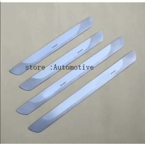 With LOGO Stainless steel Door Sill Scuff Plate panel step protector threshold For PEUGEOT 206 207 301 307 308 3008 408 508
