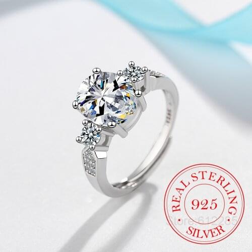 Promise 925 Sterling Silver Classic Wedding Ring AAA+ Cubic Zirconia Rings for Women Bridesmaid Jewelry Charms Princess Bijoux