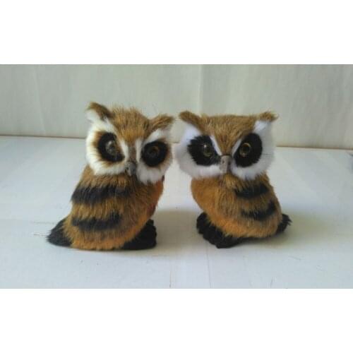A pair of cute simulation owl toys polyethylene&fur owl dolls gift about 12cm 2134