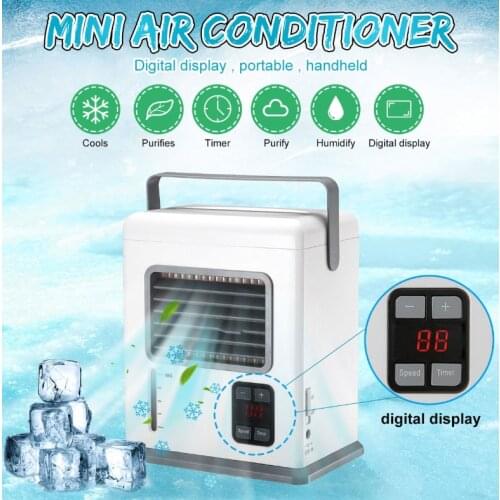 Rechargeable Portable Air Conditioner Conditioning USB Mini Air Cooler Digital Display Handheld Air Cooling Fan for Office Home