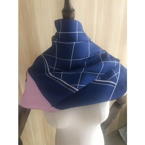 2020 New Arrival Autumn Fashion Elegant Classic chain 100% silk scarf 90*90 cm square shawl twill wrap for women lady girl