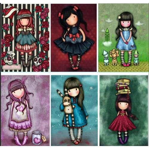 Girl Embroidery 5D DIY Diamond Painting Kits Full Round With AB Drill Animal Flower Mosaic Art Home Decorations Gift