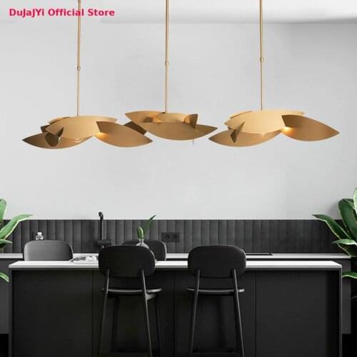 Postmodern restaurant LED chandelier rectangular dining room retro lighting Nordic light luxury Nakajima chandelier lighting