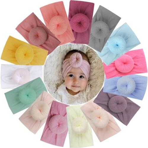 New Nylon Baby Headband Turban Newborn Baby Girl Boy Round Knot Elastic Headbands Hair Band Accessories Kids Girls Head Wraps