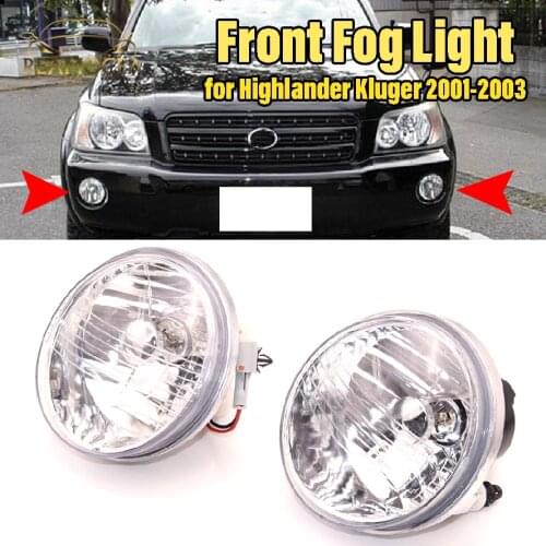 Reamocea 2X Left & Right Front Car Bumper LED Fog Lamp Light With Bulbs Replacement Fit for Toyota Highlander Kluger 2001-2003
