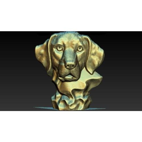 Dog head 3d Model relief for CNC Router Engraver Carving Machine Relief Artcam Aspire in STL file format
