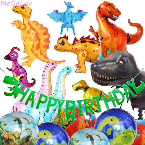 Dinosaur Balloons Themed Party Garland Kit for Birthdays Baby Showers Decoration and Comes with T Rex Velociraptor Brontosaurus