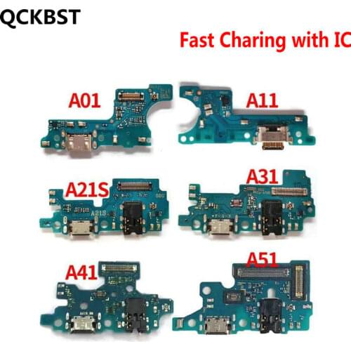 USB Charging Port Connector Board Parts Flex Cable With Microphone Mic For Samsung A01 A11 A21 A31 A41 A51 A71 M11 M21 M31