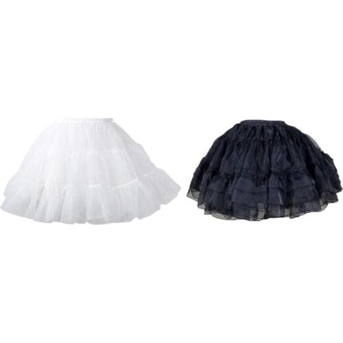 Womens Bell-Shaped Layered Tutu Skirt Lolita Tulle Short Petticoat Underskirt