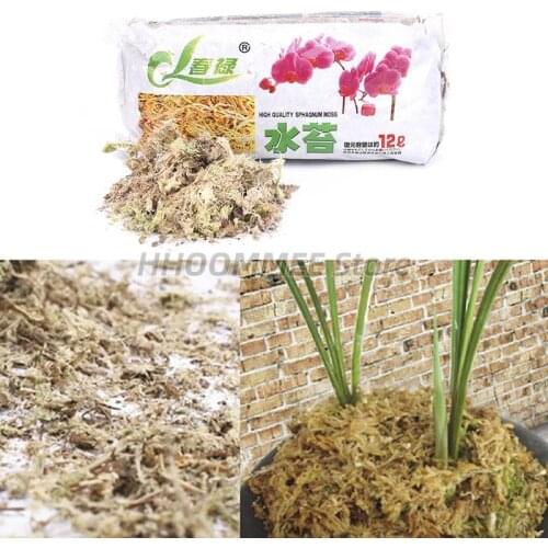 1 Bag 12L Sphagnum Moss Garden Supplies Moisturizing Nutrition Organic Fertilizer For Phalaenopsis Orchid