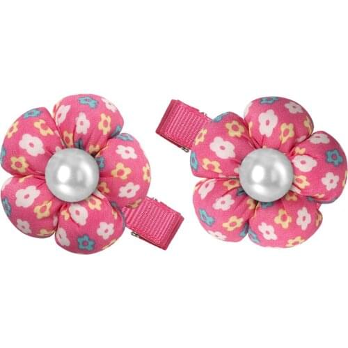 1 Pair Floral Pearl With Hair Clips Children Mini Hairpin Hair Clip Girls Flower Bows Hair Accessories