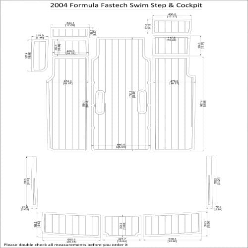2004 Formula Fastech Swim Step & Cockpit Pad Boat EVA Teak Decking 1/4" 6mm