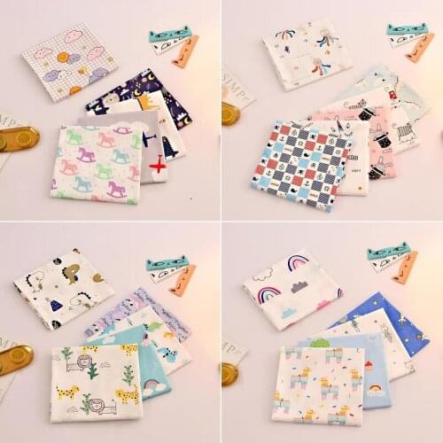5 Sheet/6 Sheet Muti sizes Apparel Fabric Cartoon Print Cloth Material Cotton DIY Handmade Patchwork Sewing Supplies