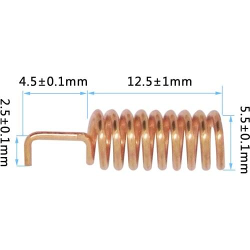 50pcs free shipping helical antenna 915mhzSW915-TH12 Copper Spring Antenna 915MHz 2.15 dBi RF antenna