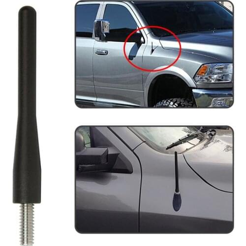 Car AM/FM Radio Antenna 3" Car Black Aerial Antenna Mast Car AM/FM Radio Short Stubby Fit For Dodge RAM 2009-2017